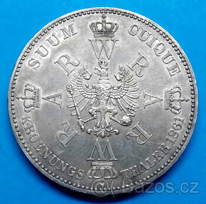 mince stříbro Vilém I. staré Prusko