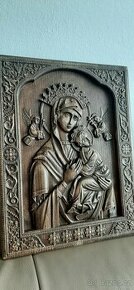 Drevený obraz Svätá Matka ustavičnej pomoci  30×40cm,hr .4cm - 1