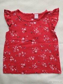 Letní dívčí tričko, berušky, kytičky, vel 92 - 1