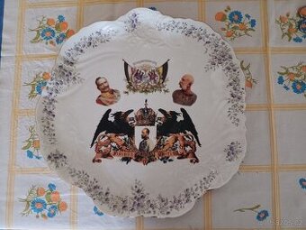 Velký porcelánový talíř- Franc Josef, Wilhelm, Rakousko Uher - 1