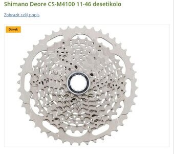 Nova kazeta Shimano HG 4100 10/ 11-46 z