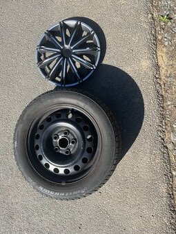 4ks plechové disky+zimni pneu Škoda Octavia