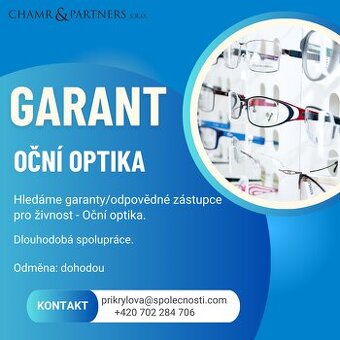 Odpovědný zástupce - oční optika