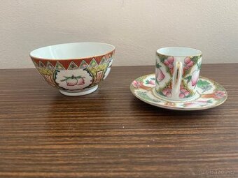 porcelánová miska s šálkem
