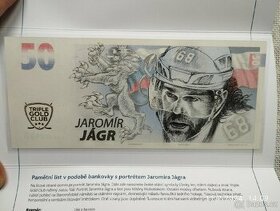 Pamětní list - bankovka Jaromír Jágr limit 10000ks / NOVÉ