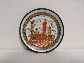 Nastenny ručne maľovaný keramický tanier vyrobený v Grecku