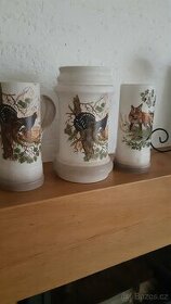 Džbánky souprava - myslivecký motiv