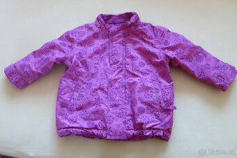 Dívčí zimní bunda vel. 98-104, na zip a suchý zip, kapsy na