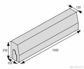 prodám 3 ks nových silničních obrubníků, mám i půlky