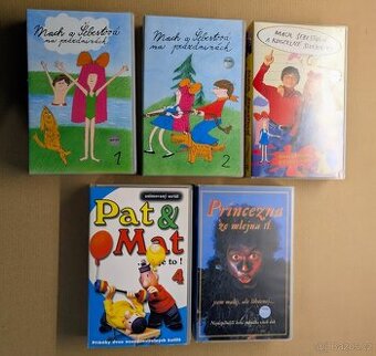 6x orig. VHS - 3xMach a Šebestová, Pat&Mat, Krtek, Princezna