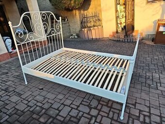 Manželská kovová postel - dvoulůžko 140x200 včetně roštu