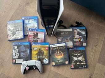 Playstation 5 (s Blu-ray), ovladač + 9 her