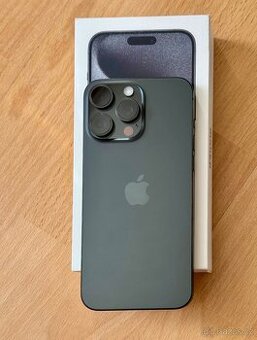 iPhone 15 Pro Max Černý Titan BATERIE 100% TOP
