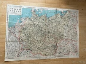 Mapa střední Evropy - Melantrich 1945
