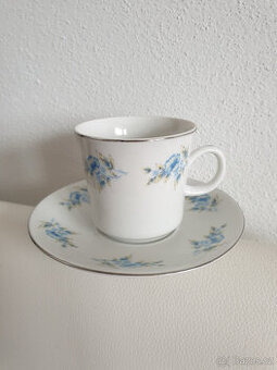 Čínský čajový porcelán šálky modré květiny