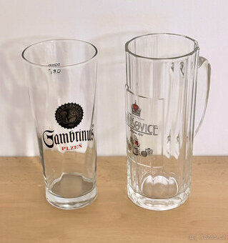 2x sklenice na pivo 3 deci a 2x půllitr - 1