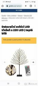 Vánoční svítící strom třešeň 220cm - 1