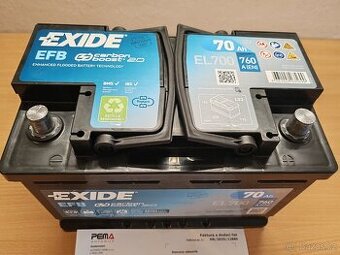 autobaterie EXIDE START STOP EFB 70ah nová