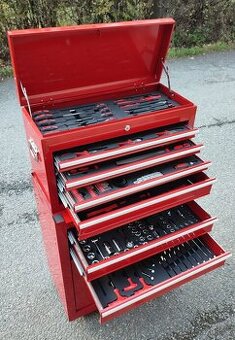 Dílenský vozík plně vybavený nářadím, zánovní, dvoupatrový