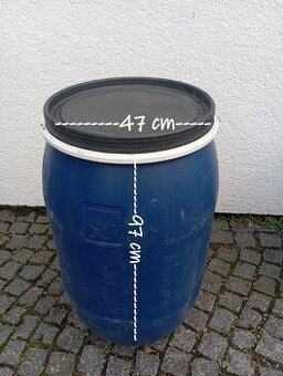 sud modrý 220 l se sponou, kulatý