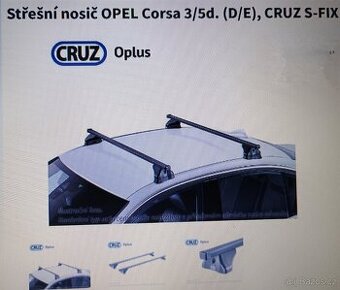 Střešní nosič OPEL Corsa 3/5d. (D/E), CRUZ S-FIX
