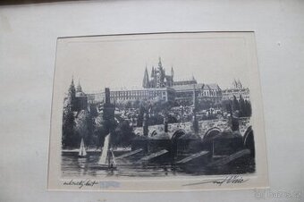 JOSEF VAIC - KARLŮV MOST S PLACHETNICEMI