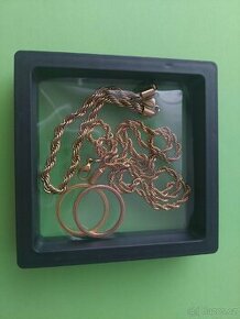Dámský řetízek a náramek a prsten z oceli