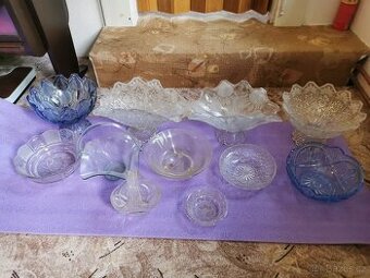 Skleněné mísy, sada 11 ks nebo jednotlivě