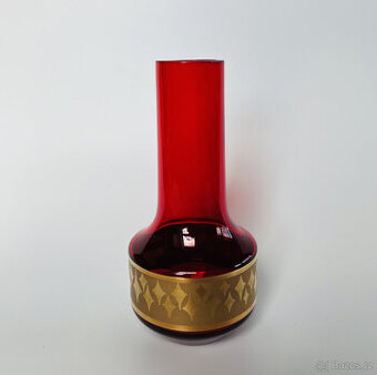 Váza 16 cm, červené sklo, Jan Gabrhel, Chlum
