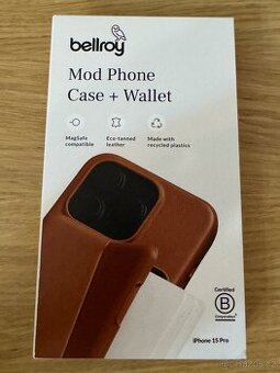 Kryt na iPhone 15 PRO, Bellroy kožený, hnědá barva