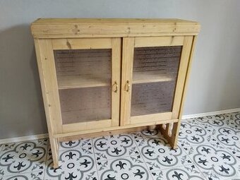 Stará, prosklená skříňka, vršek, vitrína