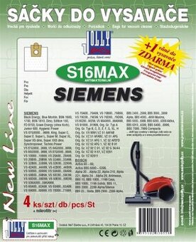 Papírové sáčky do vysavače Siemens S16MAX balení 4ks