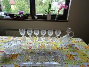 Broušený servis Bohemia Crystal 19 ks - výborný stav