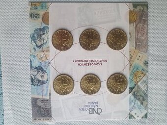 Sada oběžných mincí ČR 3x 20 Kč 2018 + 3x 20Kč 2019