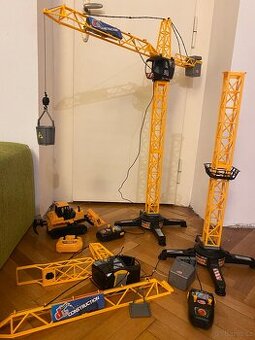 Jeřáb Giant Crane 100cm - 2 kusy + bagr - 1