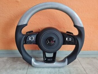 VOLANT VOLKSWAGEN R LINE GTI - KOZA / BIELY KARBON / BORDOVY