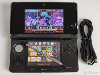 PRODÁNO Nintendo 3DS Cosmos Black+homebrew hack a 64GB karta