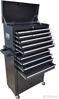 Montážní servisní dílenský vozík na nářadí 13 ZÁSUVEK Cerny