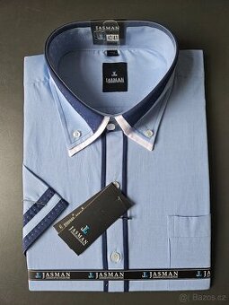 Pánská košile modrá - dlouhý rukáv - 42/43 Slimfit