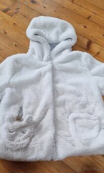 Dívčí bílý zimní kožíšek NEXT