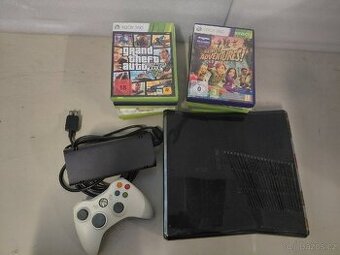 Xbox 360 slim, zdarma 15 orig. her