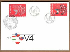 2021 FDC Visegrádská skupina V4 kombinovana frankatura