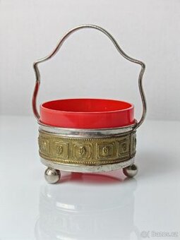 Skleněný košík v montáží Art-deco