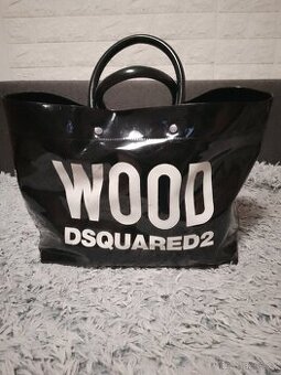 Luxusní shopper kabelka Dsquared2 Wood – lesklá černá