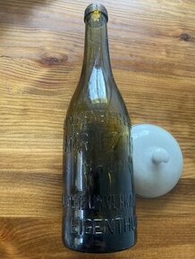 Stará pivní lahev Moritz znak ryby 1904 0,5l - 1