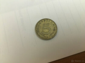 ..Německá mince 5..1938.-. - 1