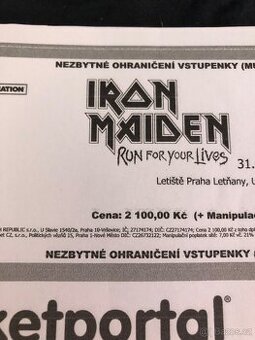 Iron maiden vstupenky