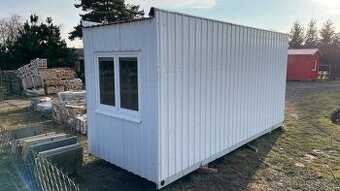 Stavební Buňka 6 x 2.2 m, Nová,bílá,zateplená,plast okno