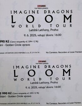 2x IMAGINE DRAGONS 11.6. Stání - golden ratio v pravo