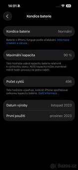 iPhone 15 Pro 128 GB–černý titan,TOP stav,záruka do 12/2025